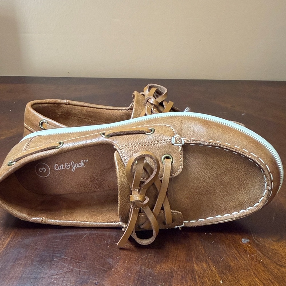 Cat &‎ Jack Tan Leather Boat Shoes